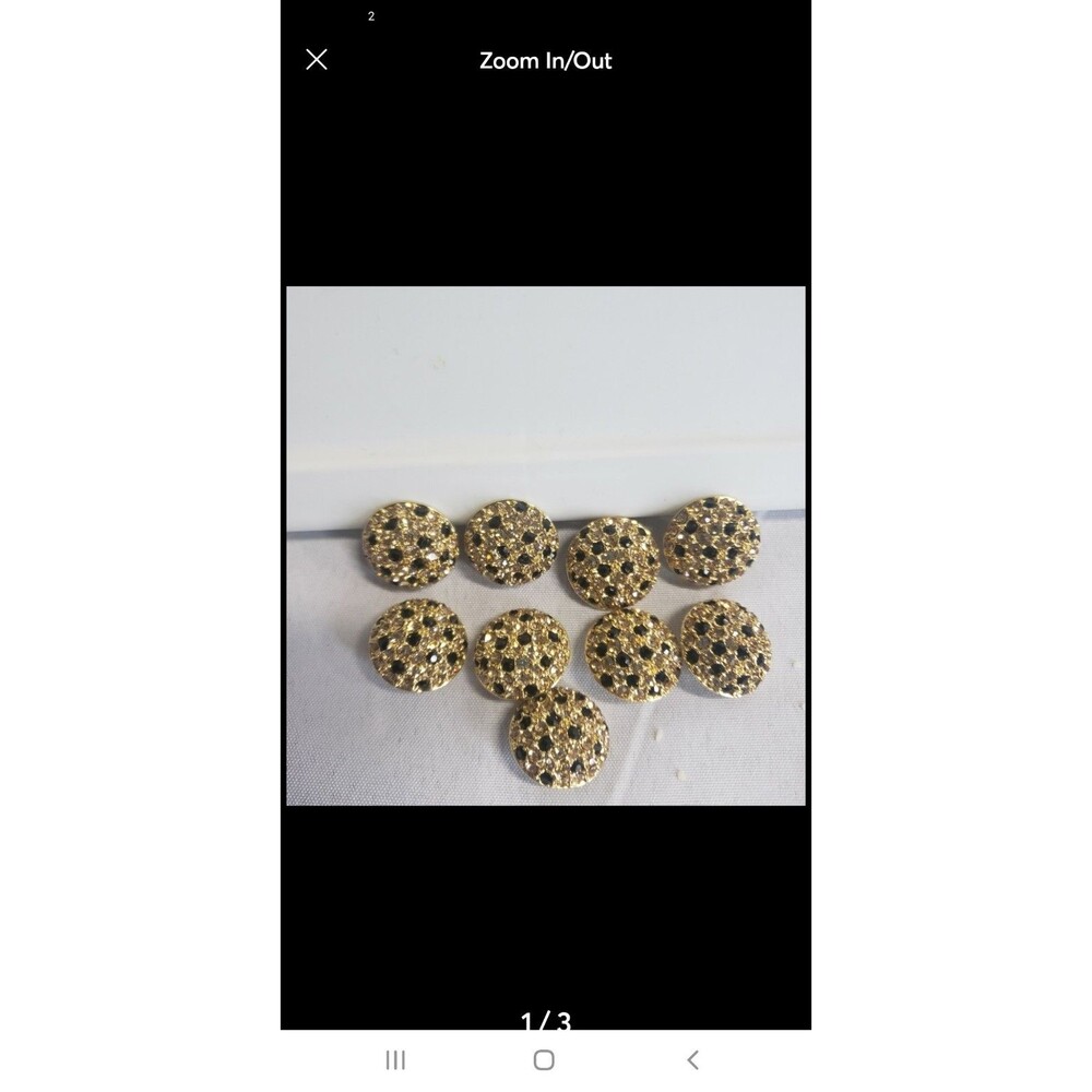 ST. JOHN Replacement Buttons
9 pieces black&gold crystal rhinestone pave buttons - Picture 2 of 2
